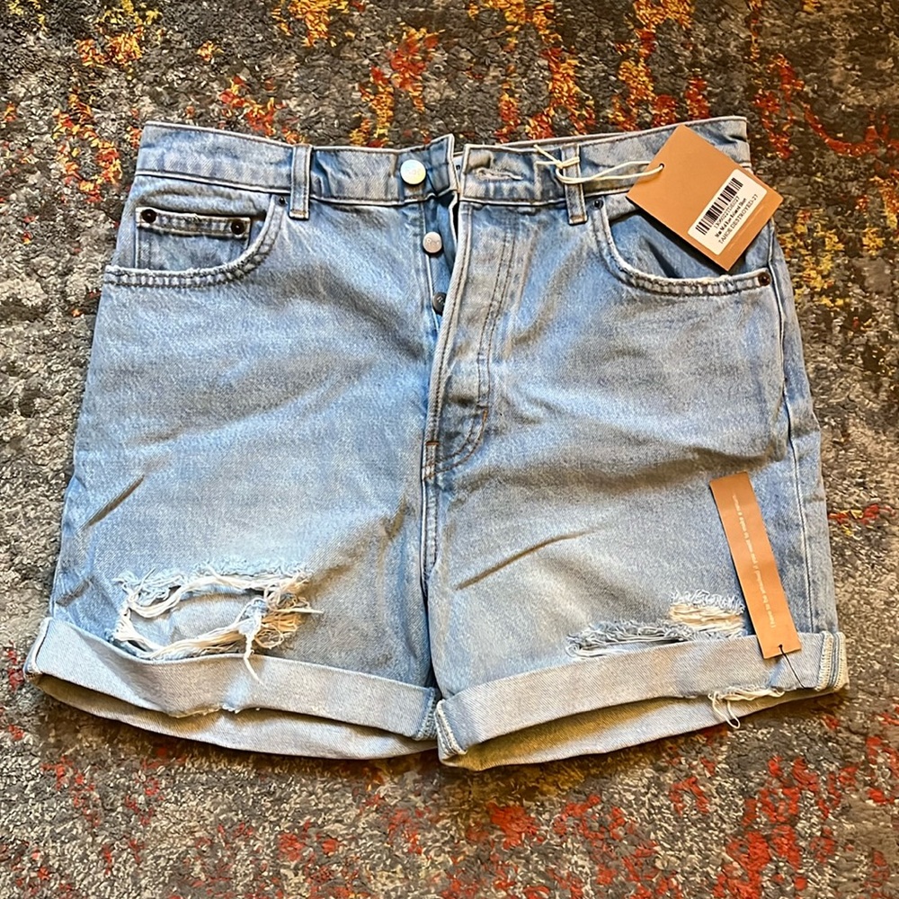 NWT Reformation Mid-Rise Denim Shorts 27